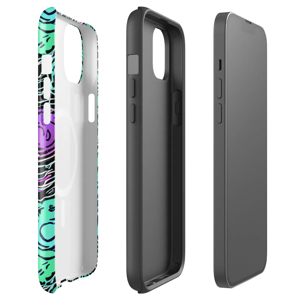 Neon Bloom Static on MagSafe Tough Case for iPhone® — Front