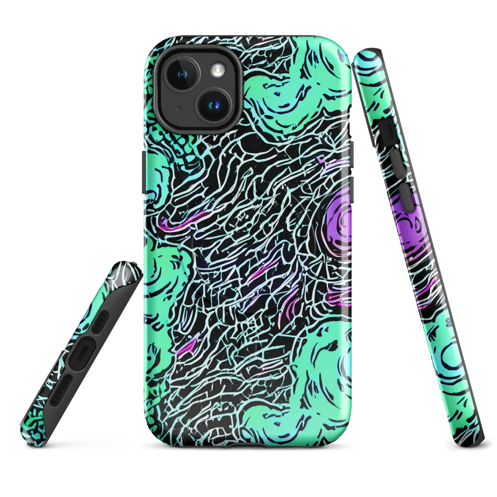 Neon Bloom Static on MagSafe Tough Case for iPhone® — Front