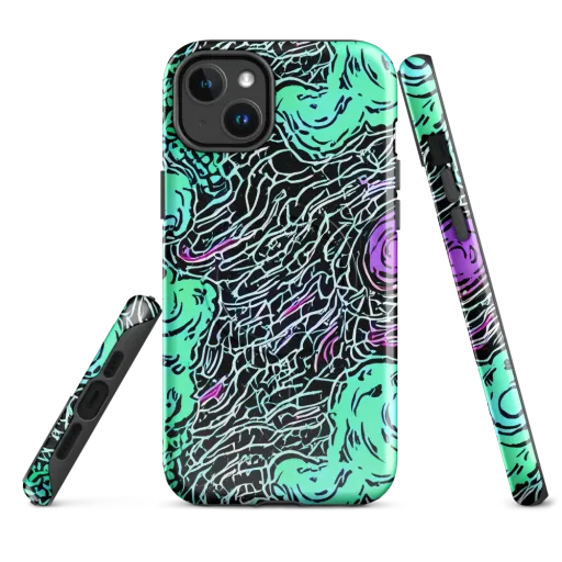 Neon Bloom Static on a MagSafe Tough Case for iPhone®