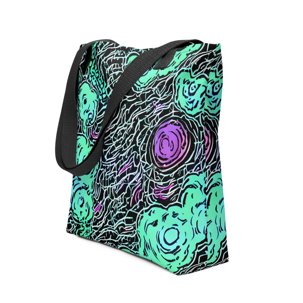 Neon Bloom Static on Tote Bag — Front