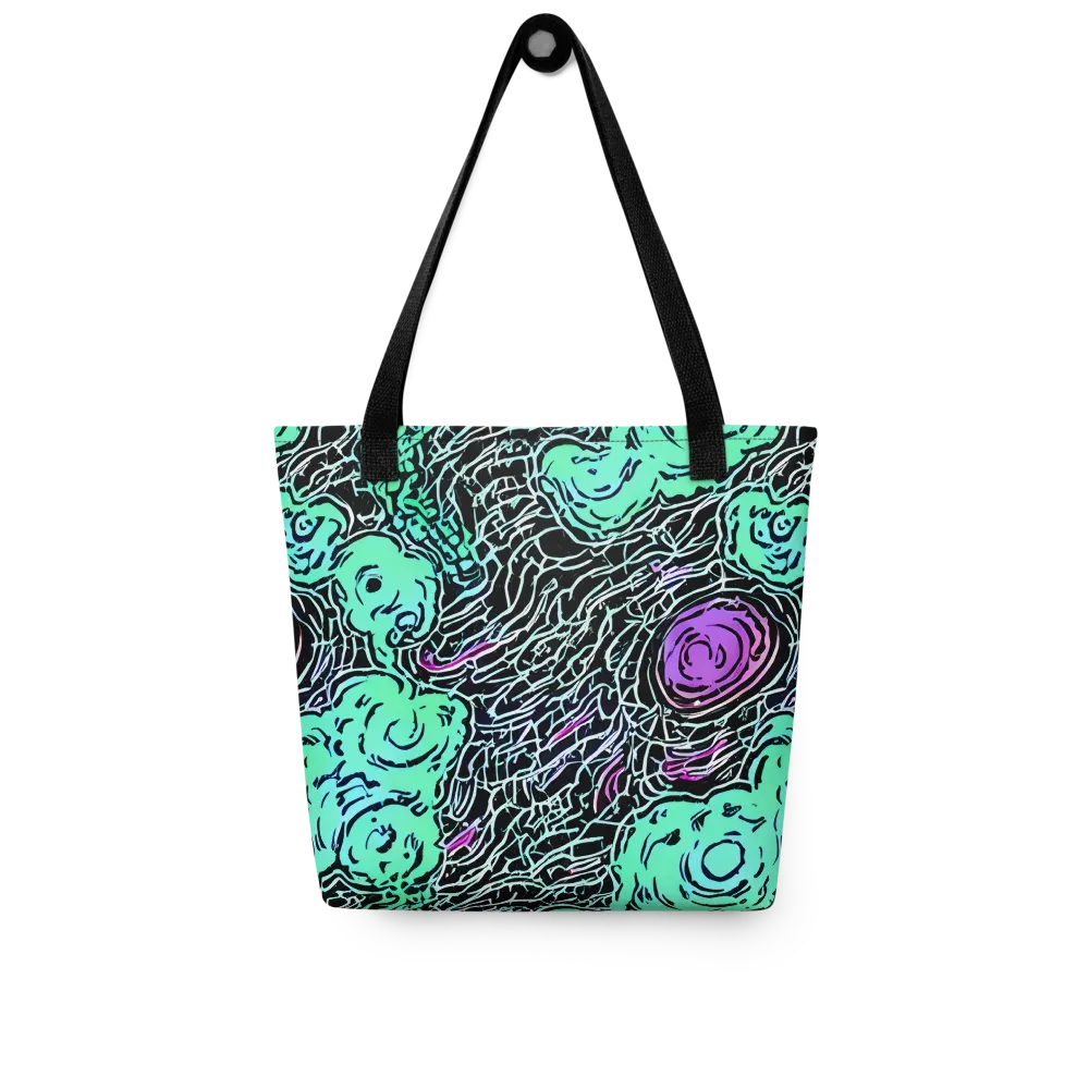 Neon Bloom Static on Tote Bag — Front