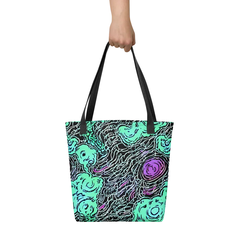 Neon Bloom Static on Tote Bag — Front