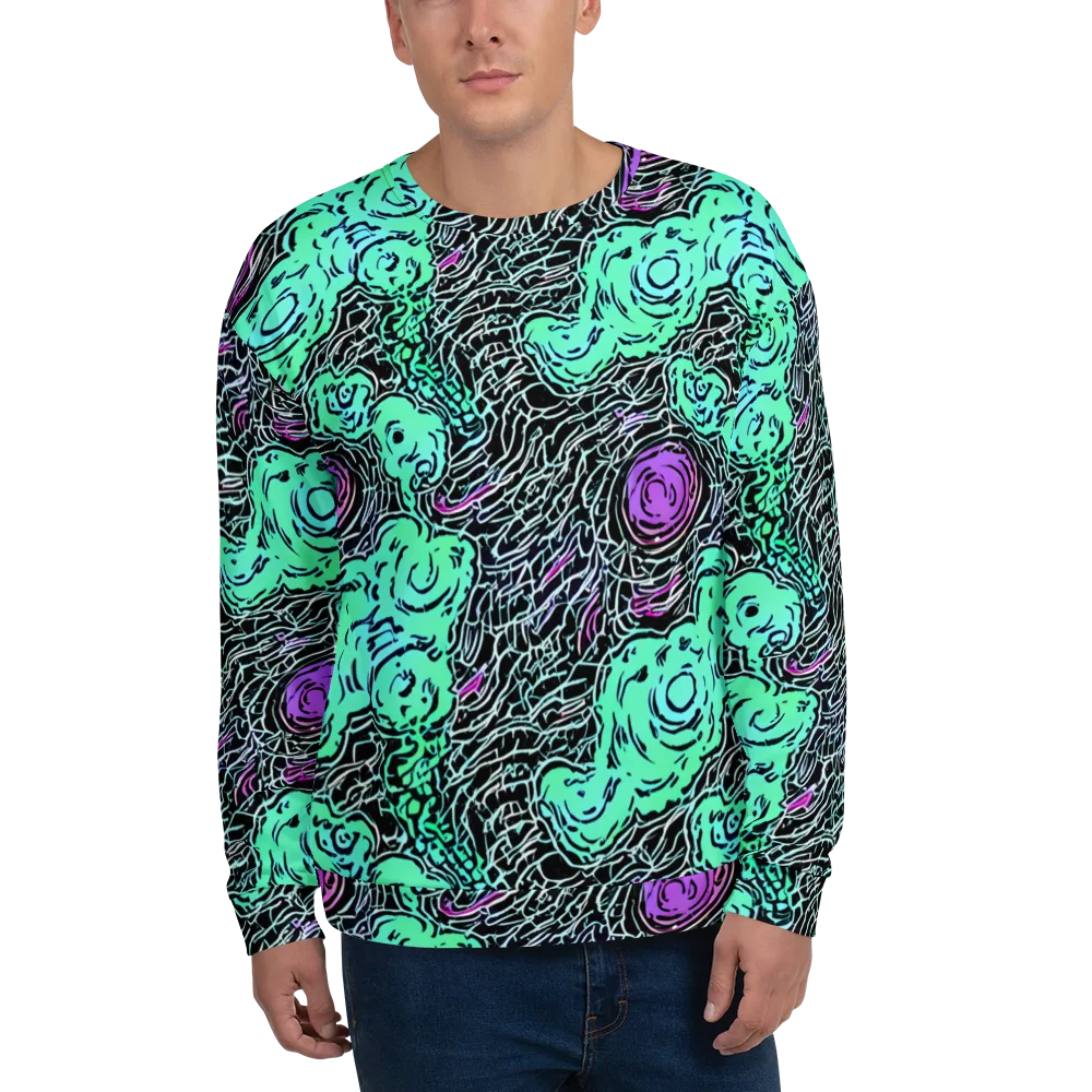 Neon Bloom Static on Sweatshirt — Front