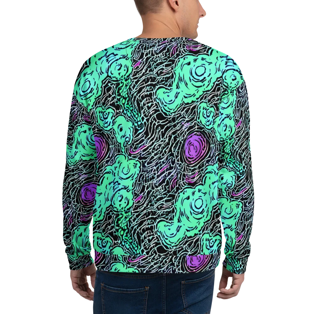 Neon Bloom Static on Sweatshirt — Back