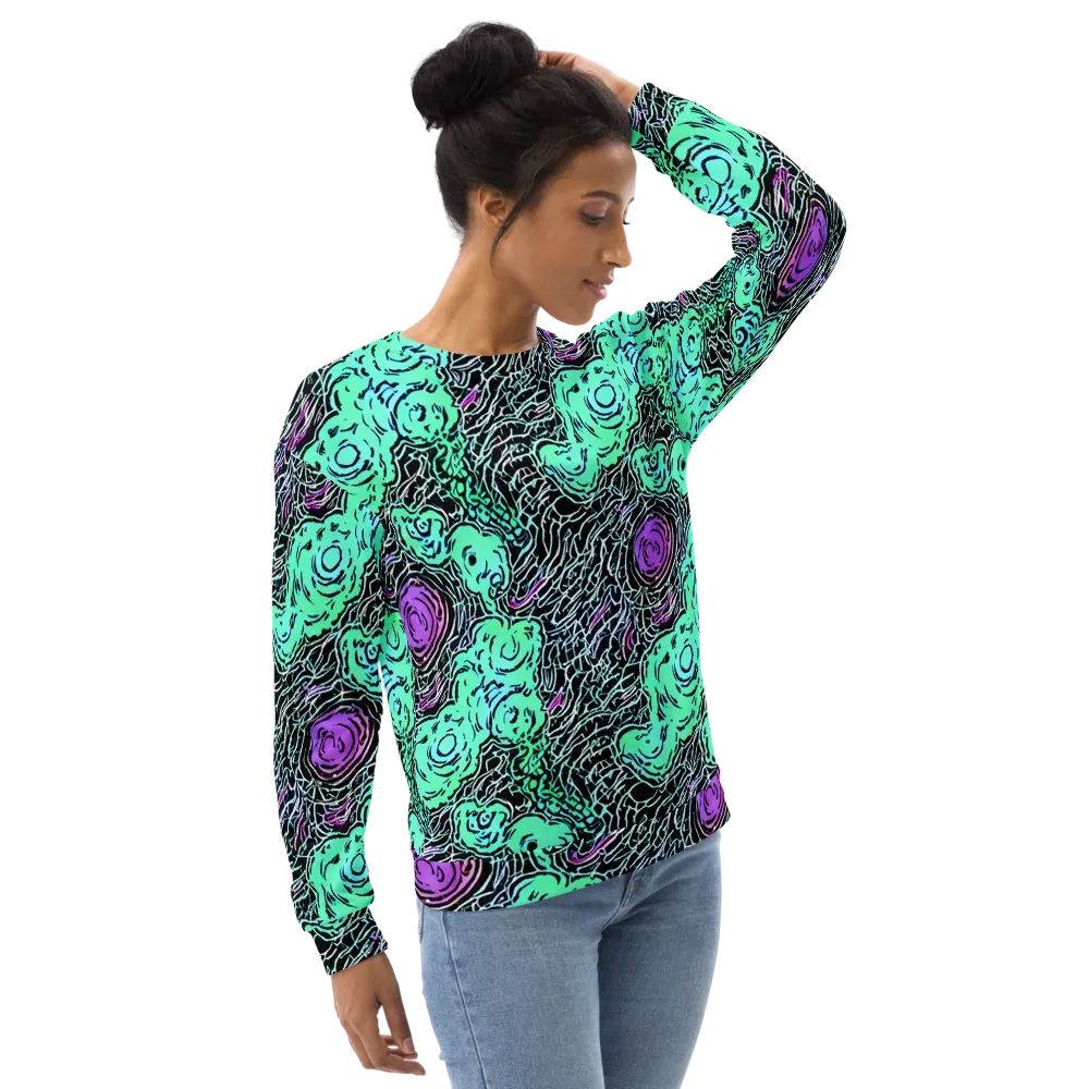 Neon Bloom Static on Sweatshirt — Right Front