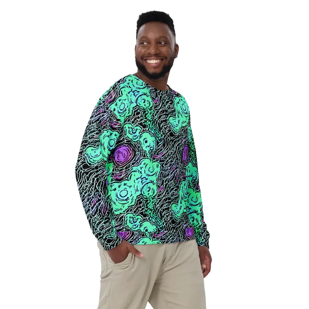 Neon Bloom Static on Sweatshirt — Front