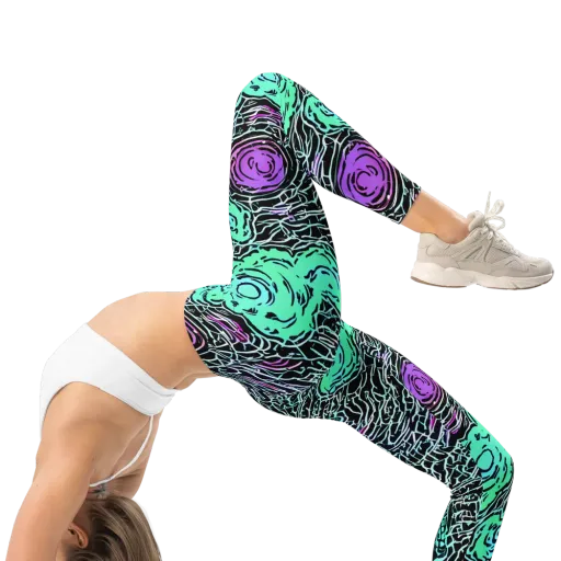 Neon Bloom Static on a Leggings