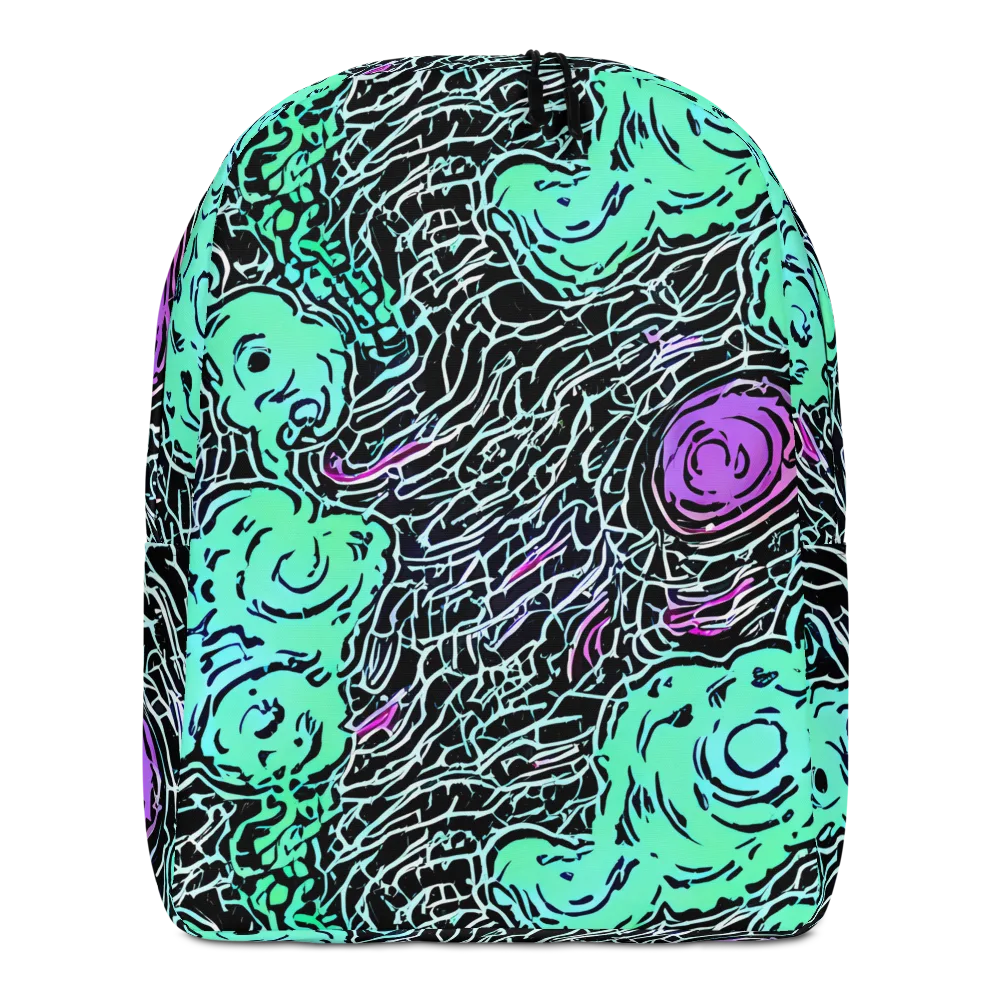 Neon Bloom Static on Minimalist Backpack — Front