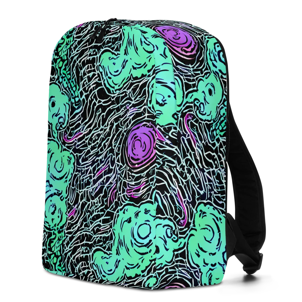 Neon Bloom Static on Minimalist Backpack — Left