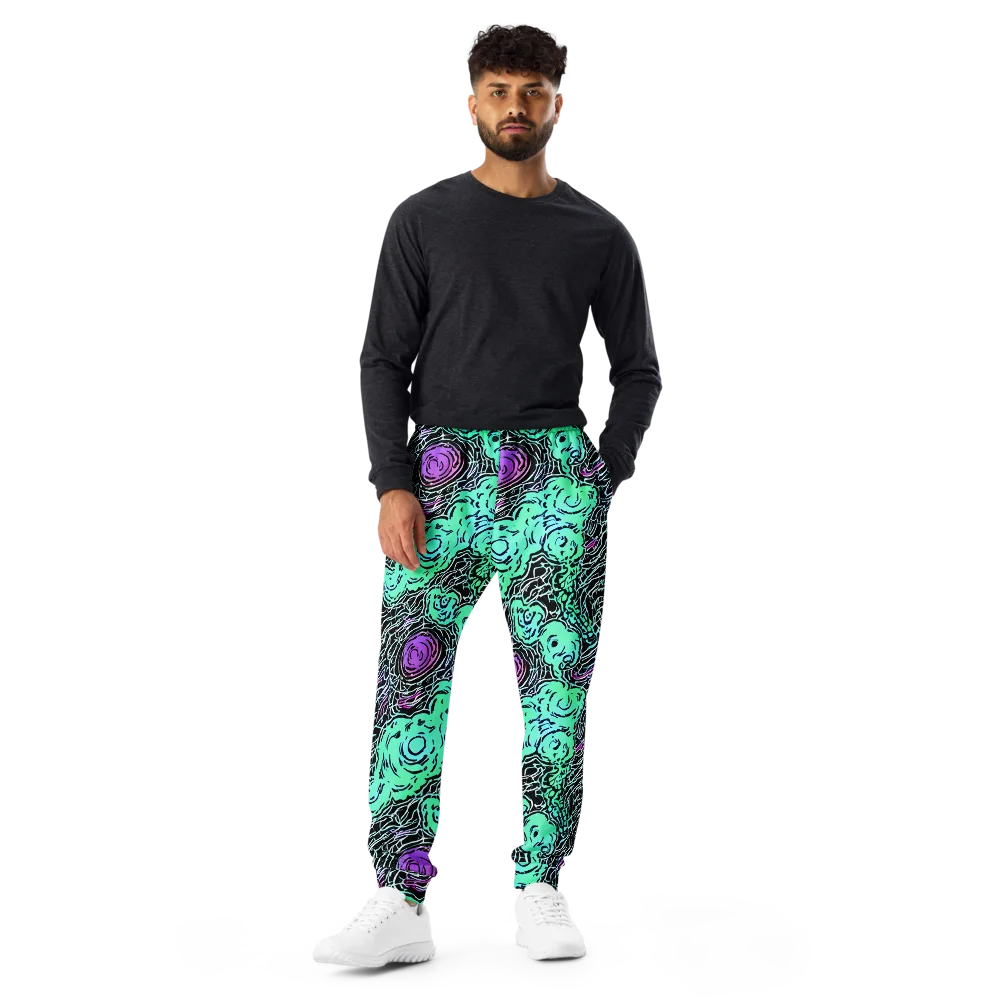 Neon Bloom Static on Men's Joggers — Front