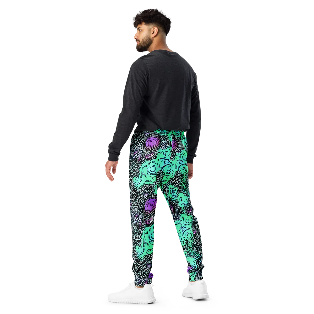 Neon Bloom Static on Men's Joggers — Back