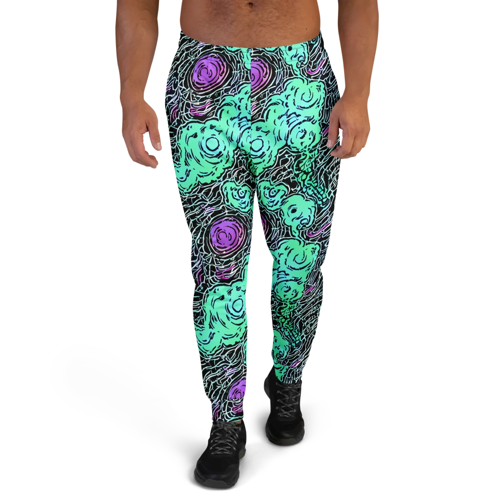 Neon Bloom Static on Men's Joggers — Front