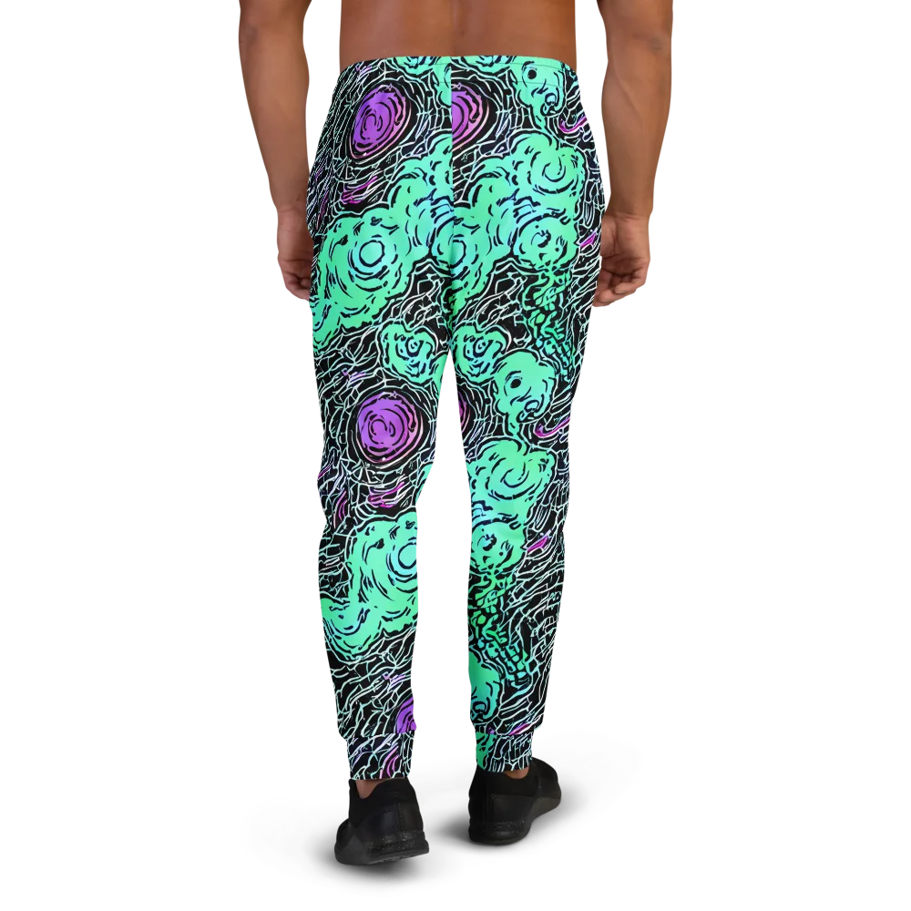 Neon Bloom Static on Men's Joggers — Back