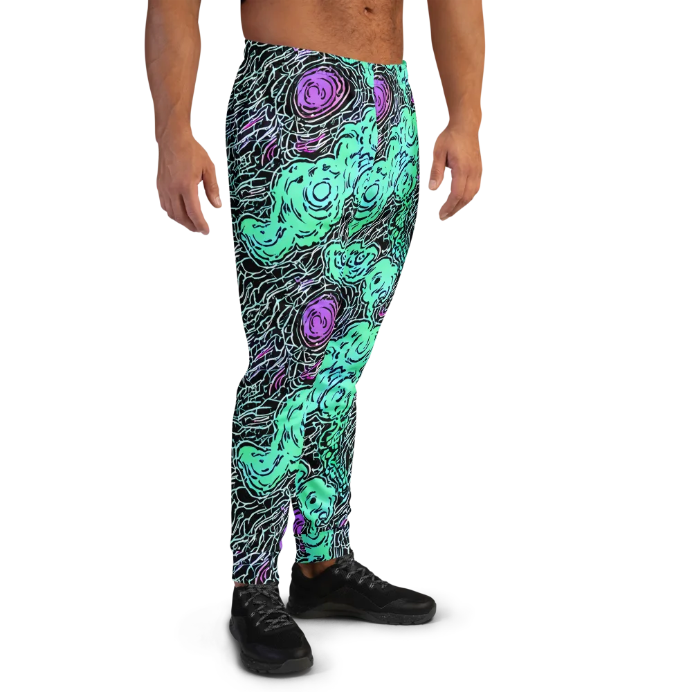 Neon Bloom Static on Men's Joggers — Right