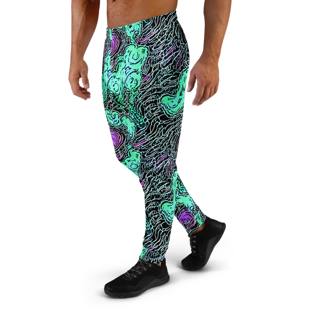 Neon Bloom Static on Men's Joggers — Left