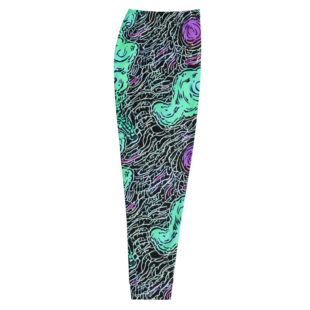 Neon Bloom Static on Men's Joggers — Right