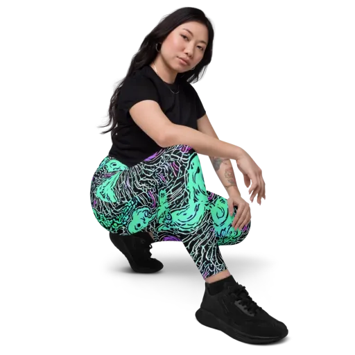 Neon Bloom Static on a Leggings with Pockets