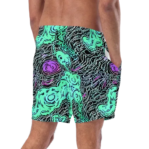 Neon Bloom Static on a Swim Trunks