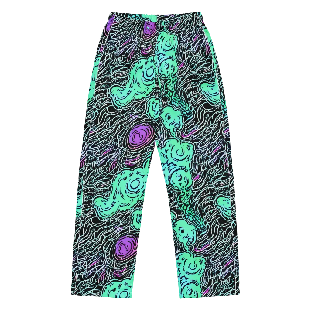 Neon Bloom Static on Women's Pajama Pants — Front