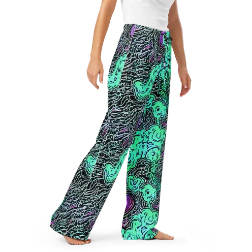 Neon Bloom Static on a Women's Pajama Pants