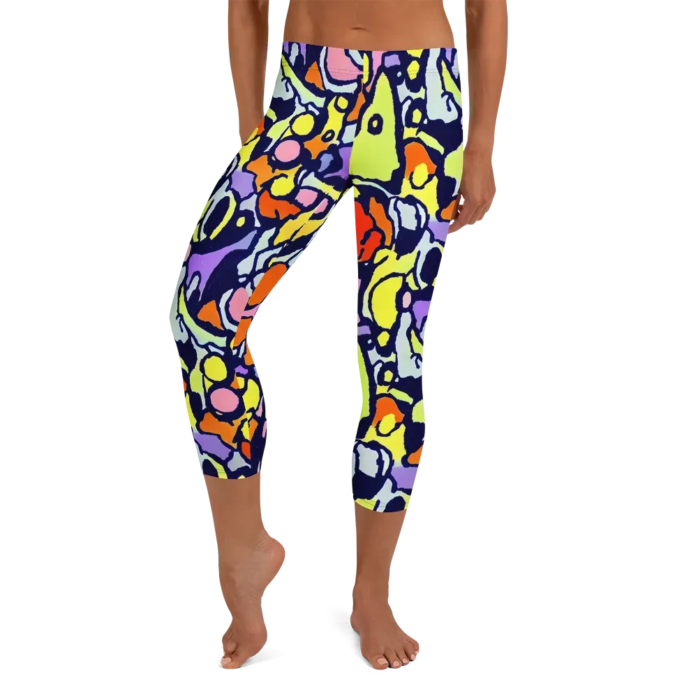 Electric Contour on Capri Leggings — Front