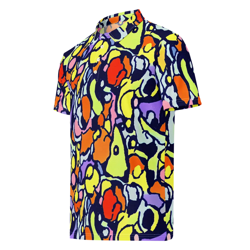 Electric Contour on Men's Slim Fit Polo Shirt — Left Front