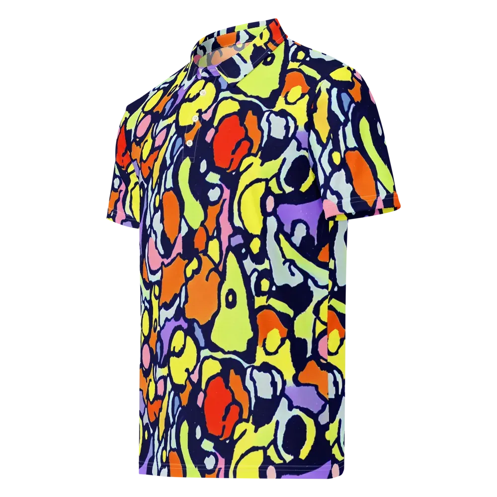 Electric Contour on Men's Slim Fit Polo Shirt — Left Front