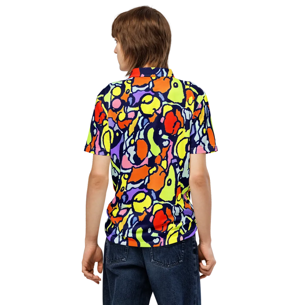 Electric Contour on Men's Slim Fit Polo Shirt — Back