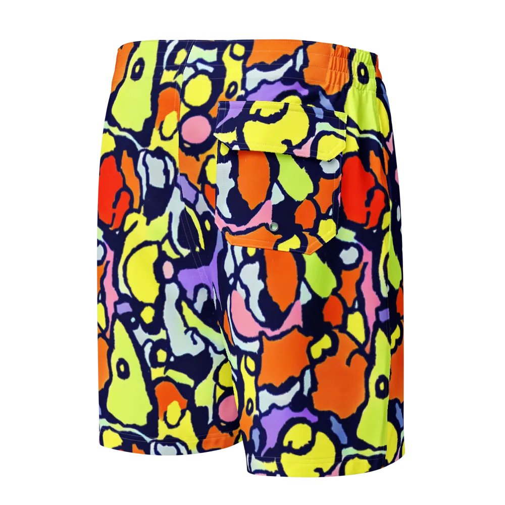 Electric Contour on Men's Board Shorts — Back