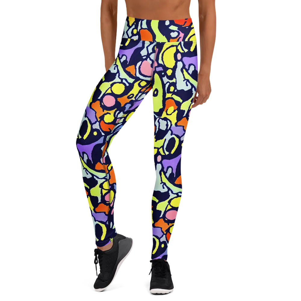 Electric Contour on Yoga Leggings — Front