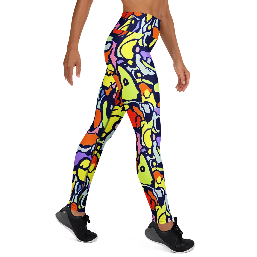 Electric Contour on Yoga Leggings — Right