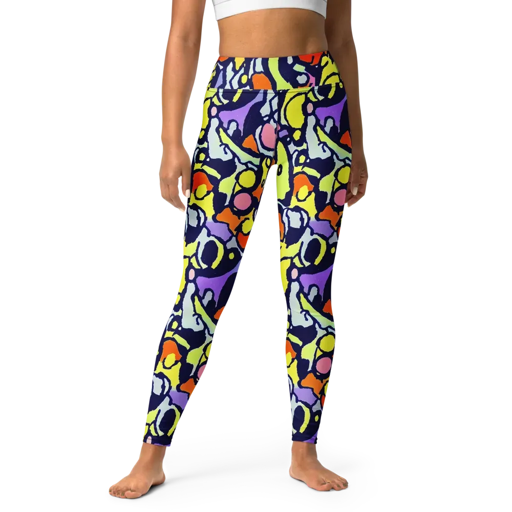 Electric Contour on Yoga Leggings — Front