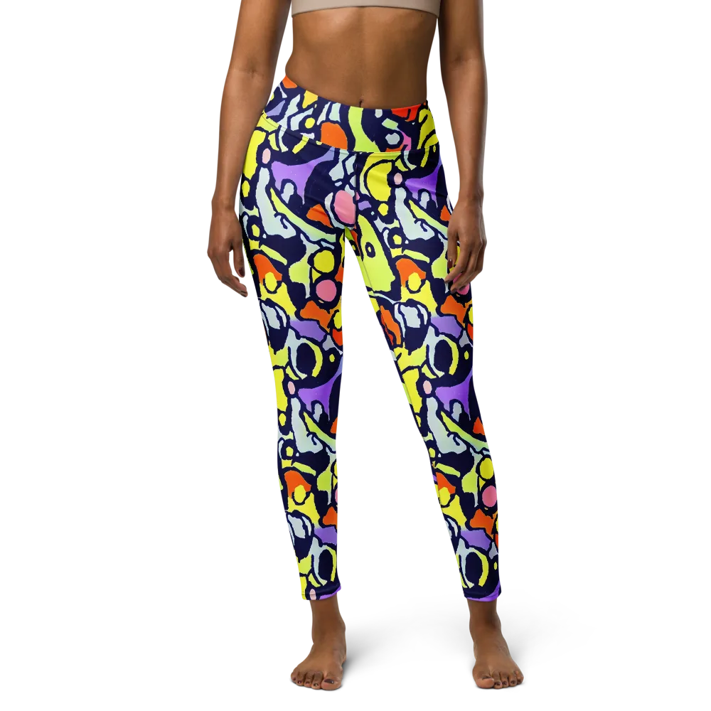 Electric Contour on Yoga Leggings — Front