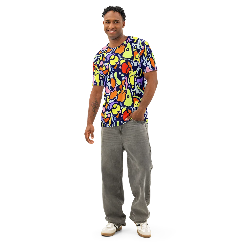 Electric Contour on Men's Cotton Crew Neck T-Shirt — Front