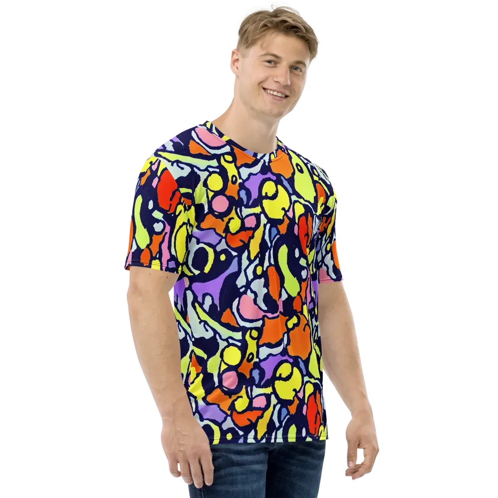 Electric Contour on Men's Crew Neck T-Shirt — Right