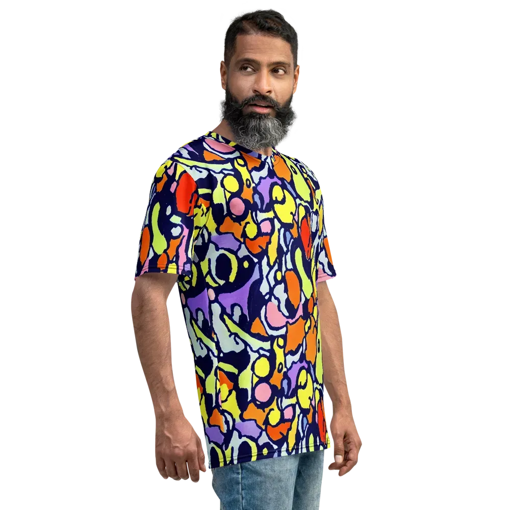 Electric Contour on Men's Crew Neck T-Shirt — Right