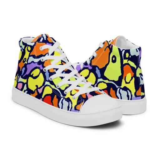 Electric Contour on a Men's High Top Canvas Shoes