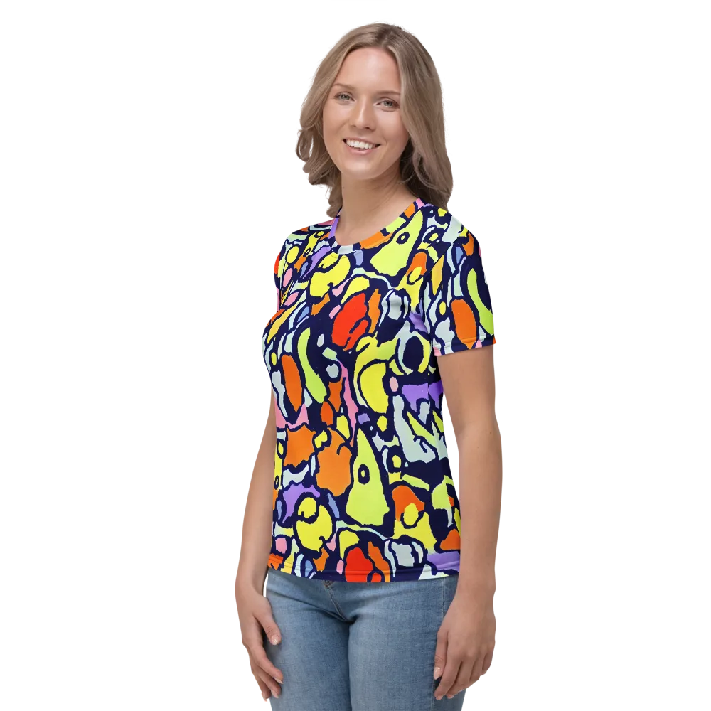 Electric Contour on Women's Crew Neck T-Shirt — Left