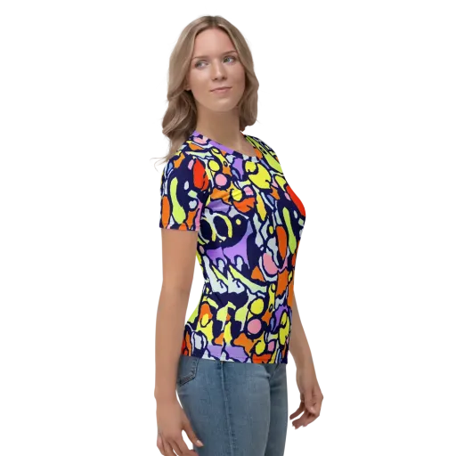 Electric Contour on a Women's Crew Neck T-Shirt