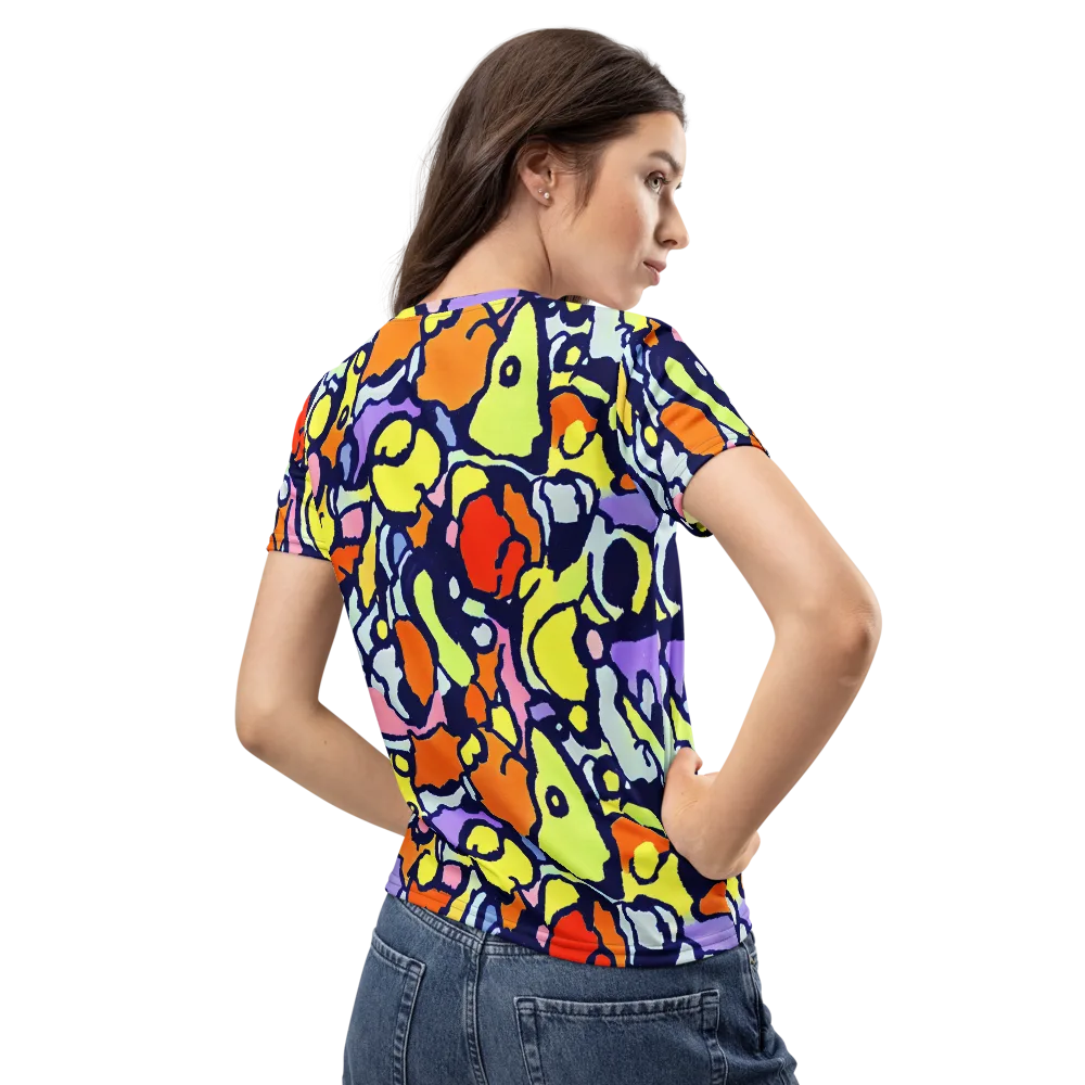 Electric Contour on Women's Crew Neck T-Shirt — Back