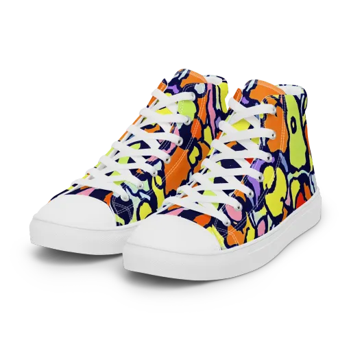 Electric Contour on a Women's High Top Canvas Shoes
