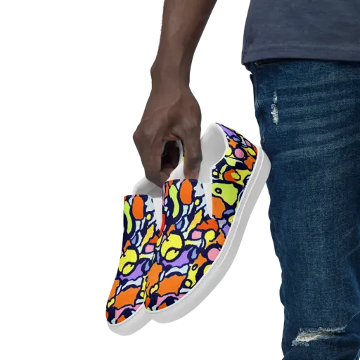 Electric Contour on a Men's Slip-On Canvas Shoes