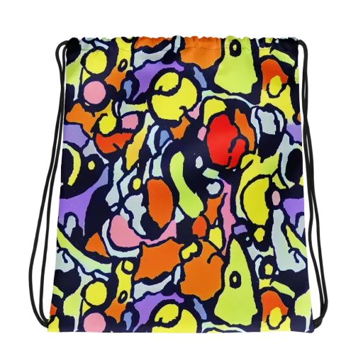 Electric Contour on a Drawstring Bag