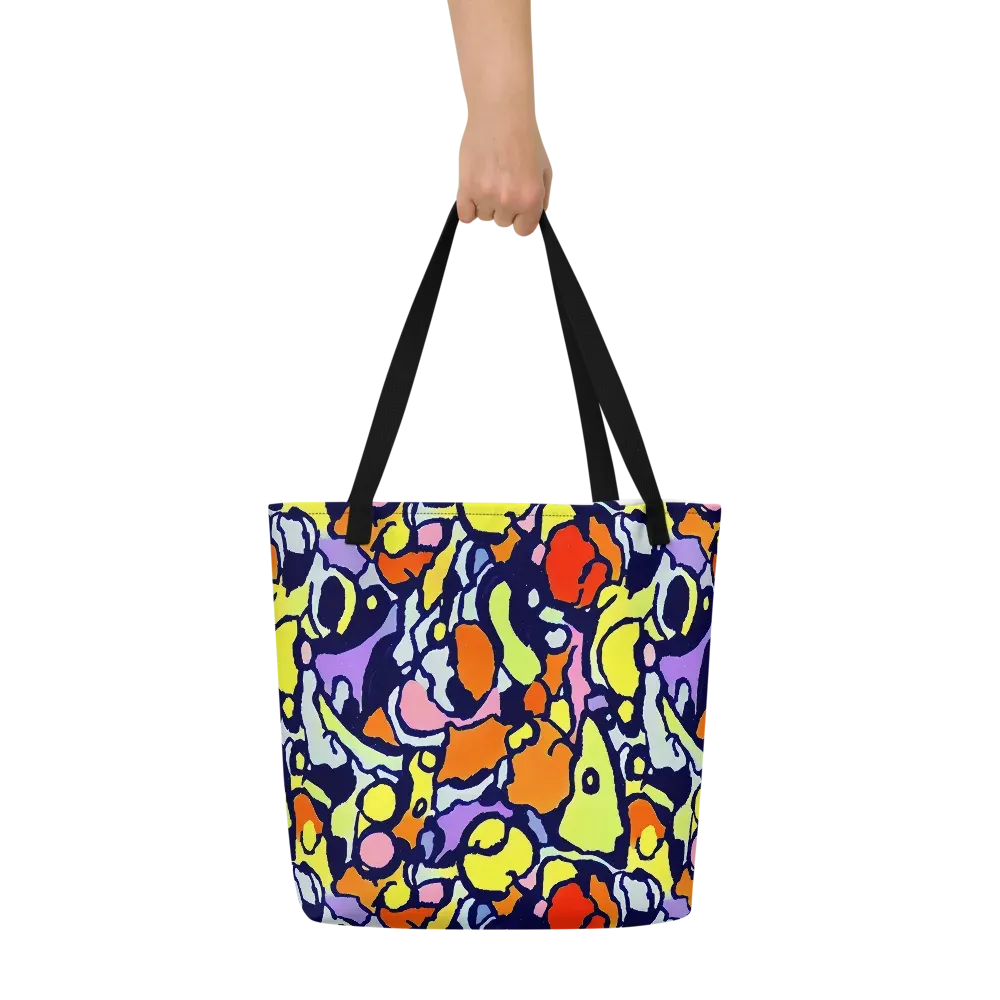 Electric Contour on Large Tote Bag W/ Pocket — Front