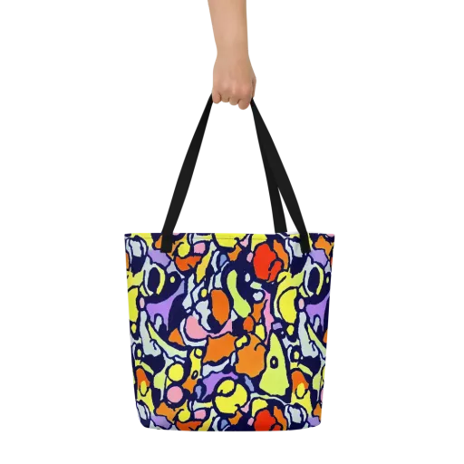 Electric Contour on a Large Tote Bag W/ Pocket