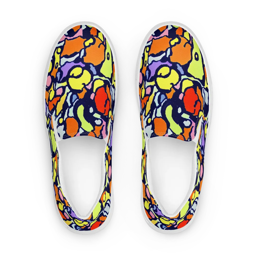 Electric Contour on Women's Slip-On Canvas Shoes — Front