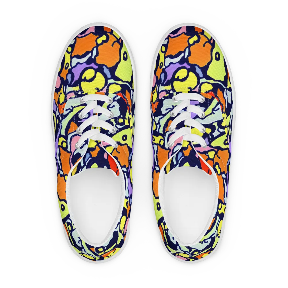 Electric Contour on Men's Lace-Up Canvas Shoes — Front