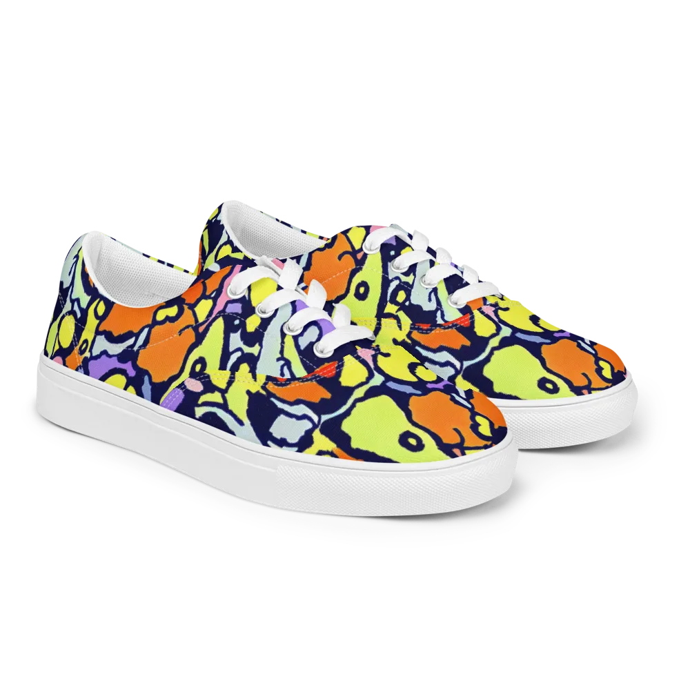 Electric Contour on Men's Lace-Up Canvas Shoes — Right Front