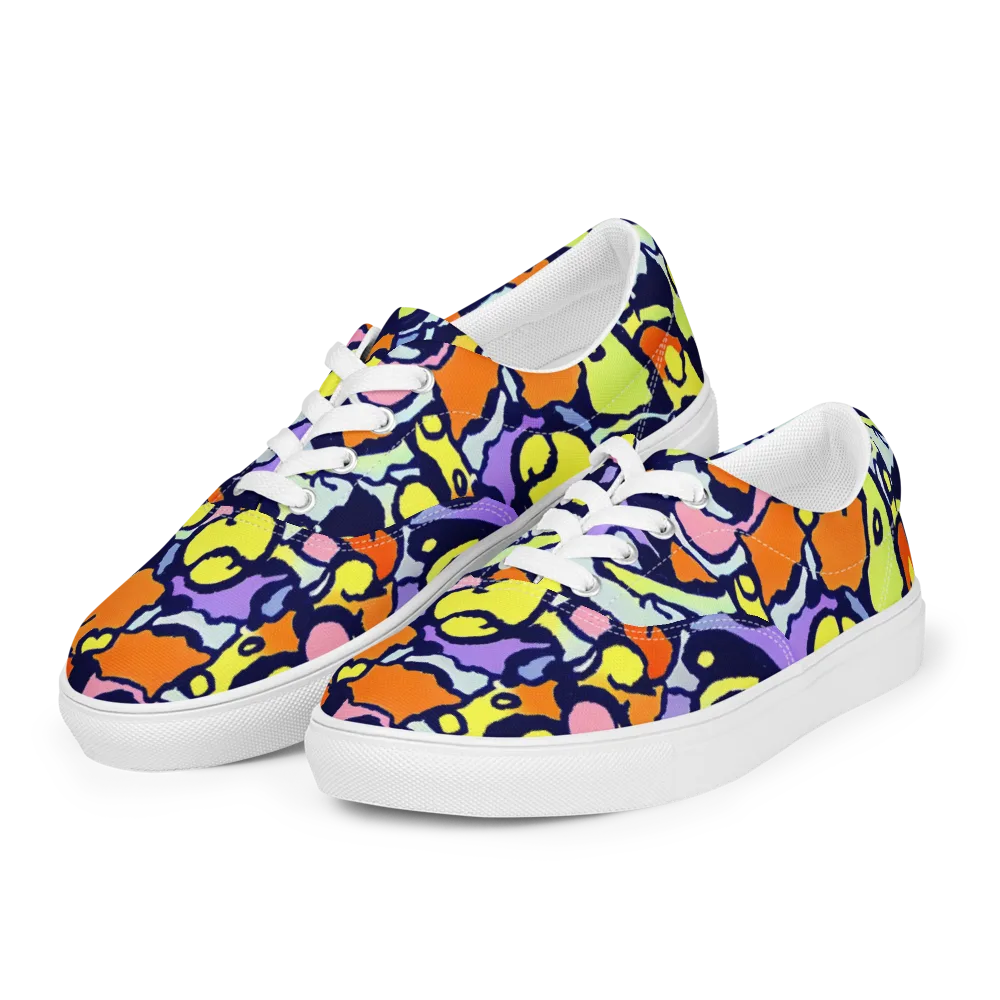 Electric Contour on Men's Lace-Up Canvas Shoes — Left Front
