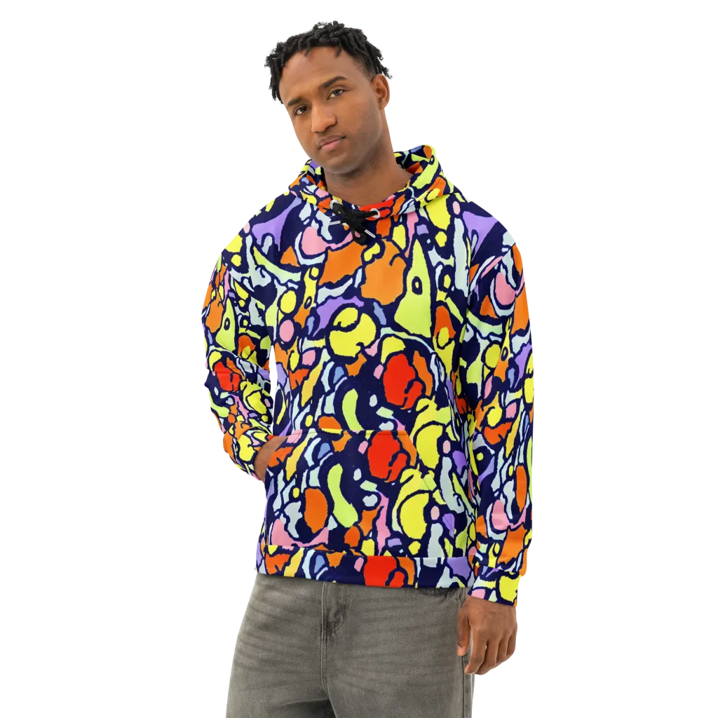 Electric Contour on Cotton Hoodie — Left Front